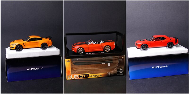 Vand pachet de 17 machete auto american muscle cars 1:18